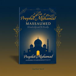 A modern and elegant book cover design featuring the title 'Prophet Muhammad: An Exemplar of Leadership and Morality in the Historical Narrative'