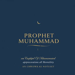 A modern and elegant book cover design for the title 'Prophet Muhammad: An Exemplar of Leadership and Morality in the Historical Narrative'