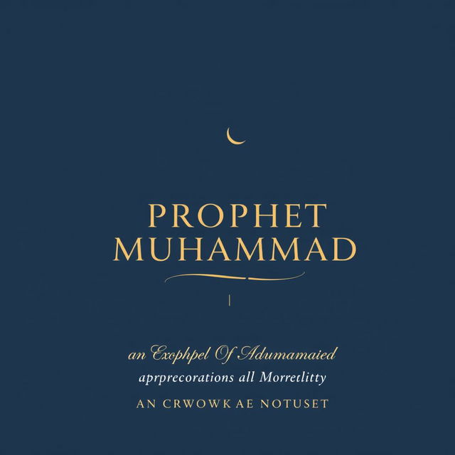 A modern and elegant book cover design for the title 'Prophet Muhammad: An Exemplar of Leadership and Morality in the Historical Narrative'