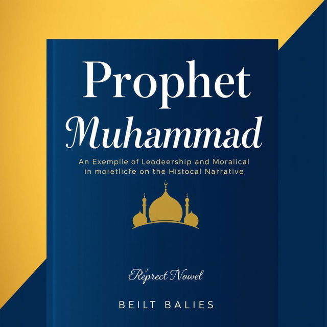 A modern and elegant book cover design for the title 'Prophet Muhammad: An Exemplar of Leadership and Morality in the Historical Narrative'