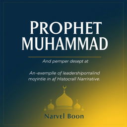 A modern and elegant book cover design for the title 'Prophet Muhammad: An Exemplar of Leadership and Morality in the Historical Narrative'
