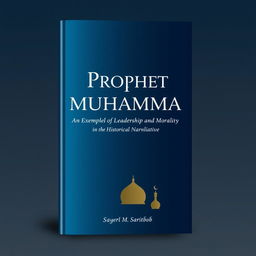 A modern and elegant book cover design for the title 'Prophet Muhammad: An Exemplar of Leadership and Morality in the Historical Narrative'