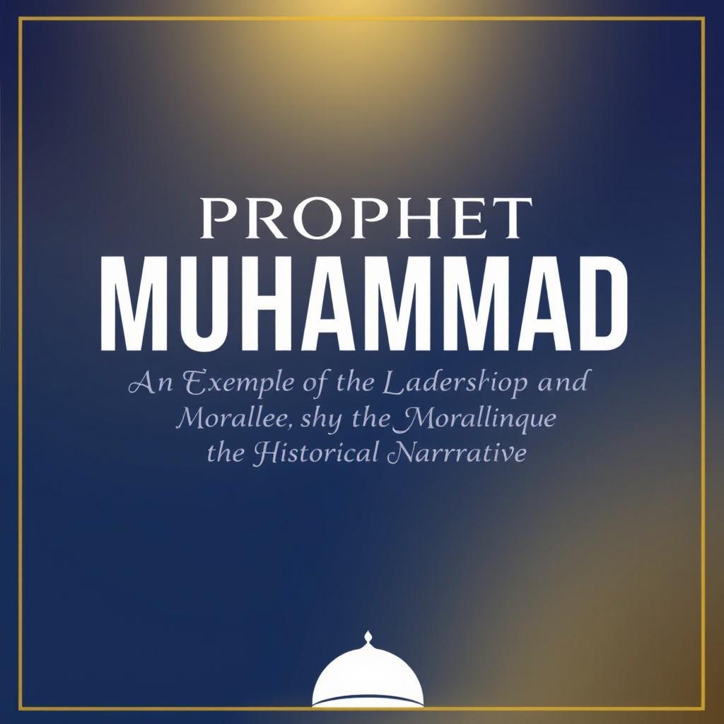 A modern and elegant book cover design for the title 'Prophet Muhammad: An Exemplar of Leadership and Morality in the Historical Narrative'