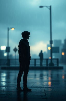 A melancholic scene depicting the essence of unrequited love