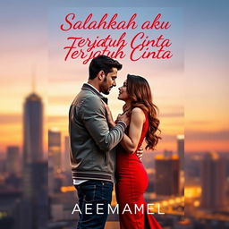 A realistic ebook cover for the title 'Salahkah Aku Terjatuh Cinta'