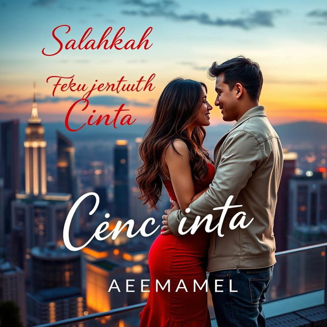 A realistic ebook cover for the title 'Salahkah Aku Terjatuh Cinta'