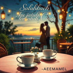A realistic ebook cover for the title 'Salahkah Aku Terjatuh Cinta'