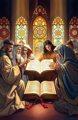 An intricate illustration representing the themes of faith and doctrine