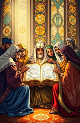 An intricate illustration representing the themes of faith and doctrine