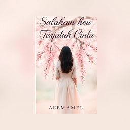 A book cover design for 'Salahkah Aku Terjatuh Cinta' by AEEMAMEL, showcasing a romantic theme