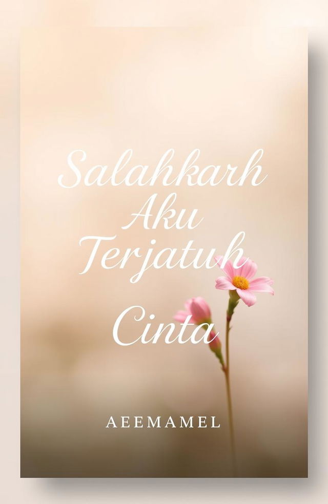 A minimalist book cover design for 'Salahkah Aku Terjatuh Cinta' by AEEMAMEL