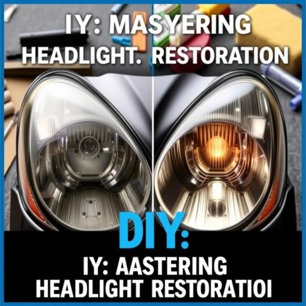 A captivating book cover for 'DIY: Mastering Headlight Restoration'