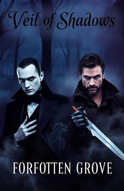 A paperback book cover for a mystery novel titled "Veil of Shadows"