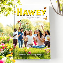 A joyful and inspiring book cover design that showcases a sunny park scene filled with lush greenery and blooming flowers