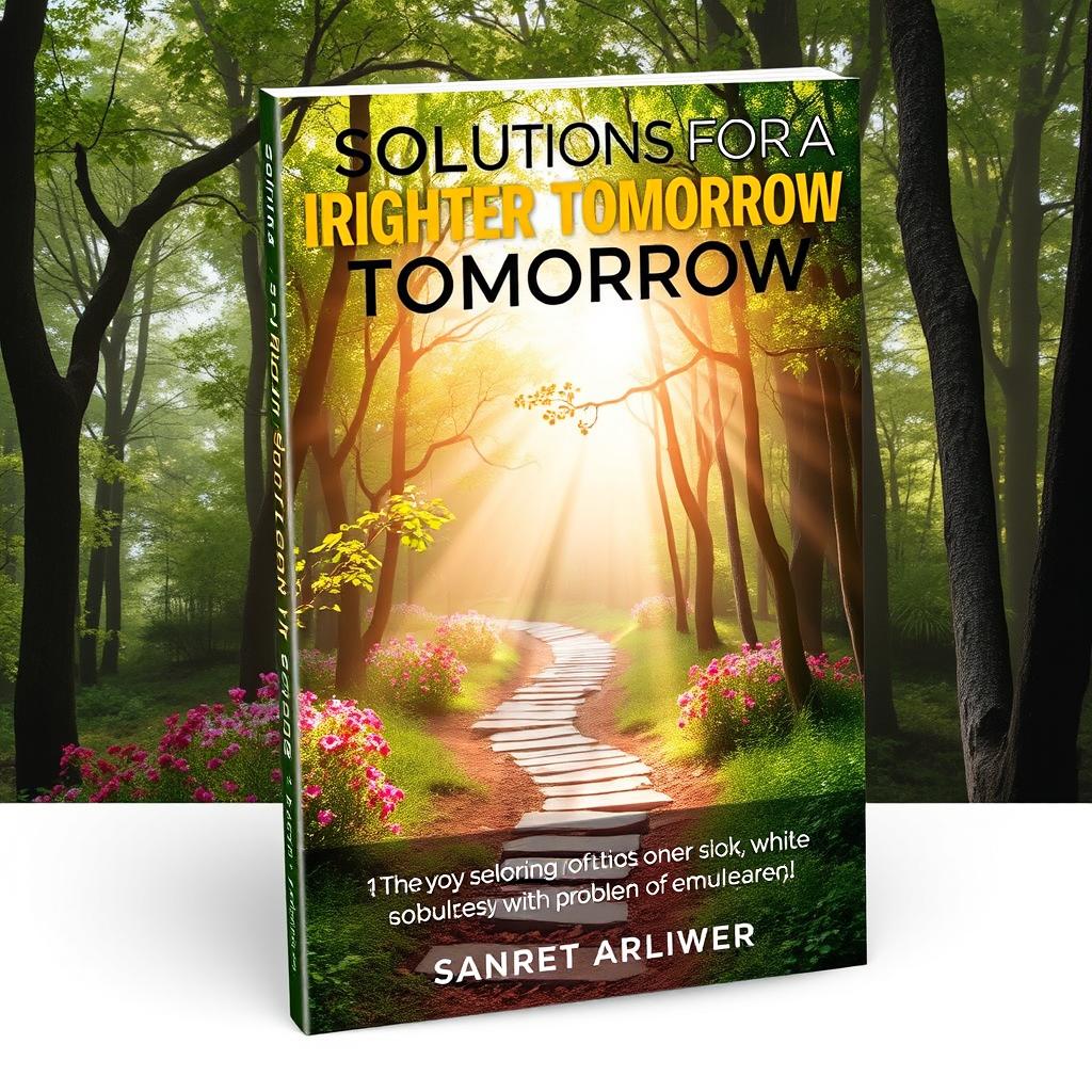 A compelling book cover design for a self-help guide entitled 'Solutions for a Brighter Tomorrow'