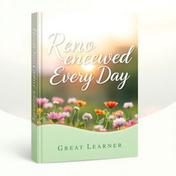 An uplifting and serene book cover design for the title "Renewed Every Day" by "Great Learner"