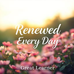 An uplifting and serene book cover design for the title "Renewed Every Day" by "Great Learner"