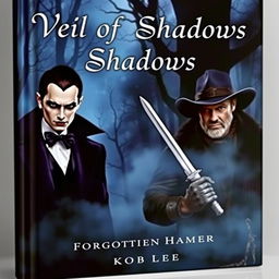 A paperback book cover for a mystery novel titled "Veil of Shadows"