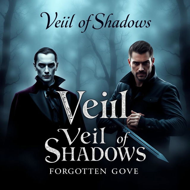 A paperback book cover for a mystery novel titled "Veil of Shadows"