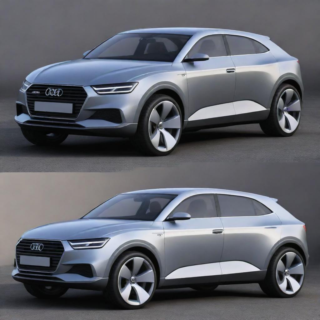 A concept car that merges the features of an Audi with a Lada, balancing the contours and matte sheen of German engineering with the sturdy durability of Russian design