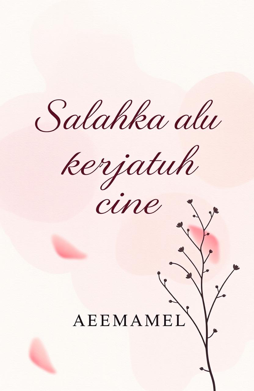 A book cover titled "Salahkah Aku Terjatuh Cinta" featuring a soft, muted watercolor wash background in pastel shades of pink, lavender, and light blue, creating a dreamy and melancholic atmosphere