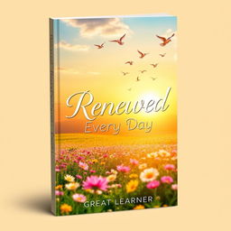 A fresh and uplifting book cover design for the title "Renewed Every Day" by "Great Learner"