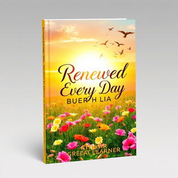 A fresh and uplifting book cover design for the title "Renewed Every Day" by "Great Learner"