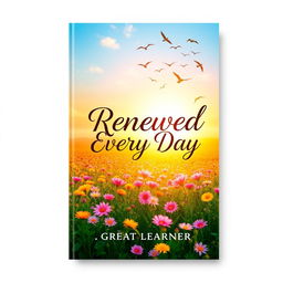 A fresh and uplifting book cover design for the title "Renewed Every Day" by "Great Learner"