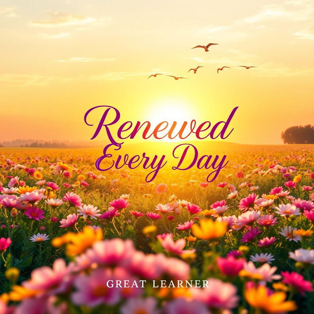 A fresh and uplifting book cover design for the title "Renewed Every Day" by "Great Learner"