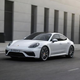 An intriguing car design that blends the athletic elegance of a Porsche with the compact and jovial charm of a Fiat, representing a fusion of German precision and Italian spirit