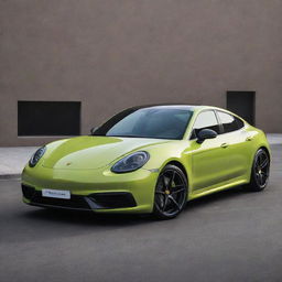 An intriguing car design that blends the athletic elegance of a Porsche with the compact and jovial charm of a Fiat, representing a fusion of German precision and Italian spirit