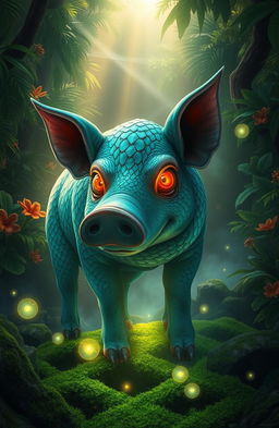 A mythical creature known as 'Siluman Babi', depicted as a mystical pig with ethereal features