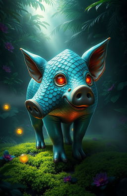 A mythical creature known as 'Siluman Babi', depicted as a mystical pig with ethereal features