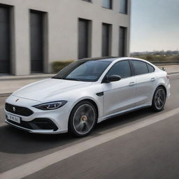 A novel car merging the design characteristics of a Fiat Tipo and a Porsche