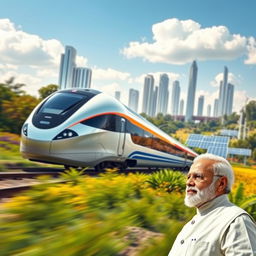 A futuristic vision of India, showcasing the concept of 'Vikshit Bharat' (Developed India)