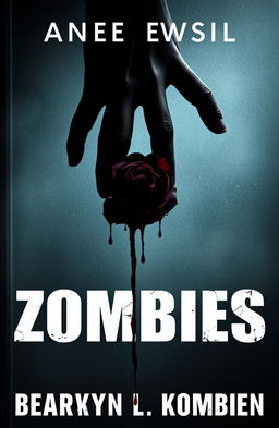 A haunting, atmospheric cover design depicting a close-up of a bloodied hand pressing against a frosted glass surface, with a dark, wilted rose placed in the center