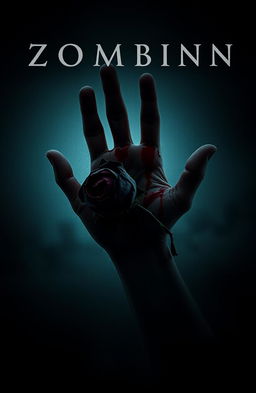 A haunting, atmospheric cover design depicting a close-up of a bloodied hand pressing against a frosted glass surface, with a dark, wilted rose placed in the center