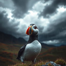 The atmosphere shifts dramatically as dark clouds gather ominously in the sky, casting shadows over the landscape