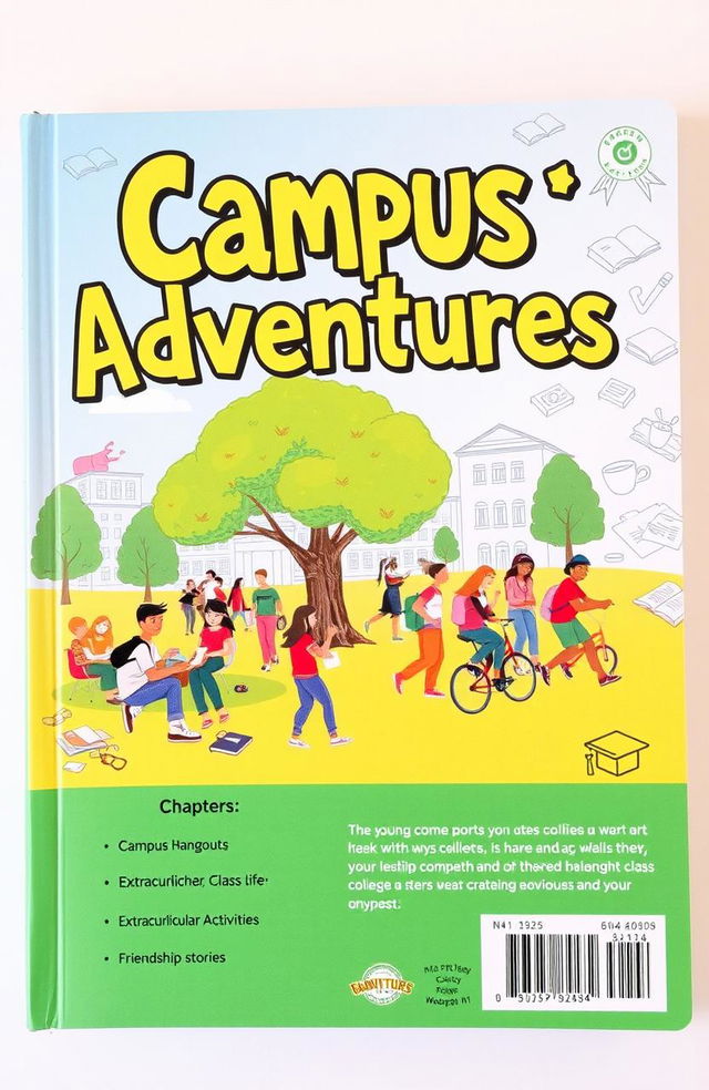 A book about campus life featuring a vibrant and colorful cover