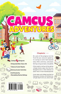 A book about campus life featuring a vibrant and colorful cover