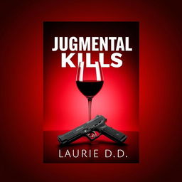A striking book cover design featuring a Bordeaux red background that sets an intense mood