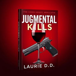 A striking book cover design featuring a Bordeaux red background that sets an intense mood
