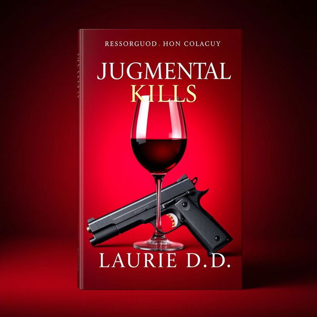 A striking book cover design featuring a Bordeaux red background that sets an intense mood