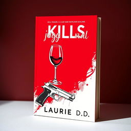 A visually striking book cover design featuring a Bordeaux red background that evokes a sense of drama