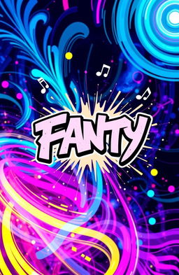 A vibrant and dynamic music album cover featuring an abstract design with swirling colors and energetic patterns, evoking a sense of movement and rhythm