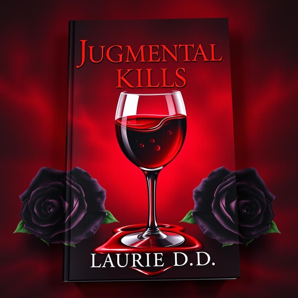 A realistic book cover design featuring a deep dark red background that creates a rich and luxurious atmosphere