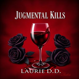 A realistic book cover design featuring a deep dark red background that creates a rich and luxurious atmosphere