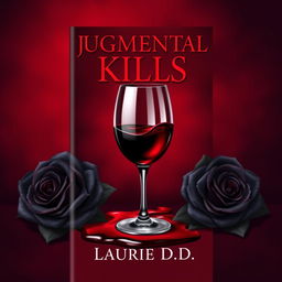 A realistic book cover design featuring a deep dark red background that creates a rich and luxurious atmosphere
