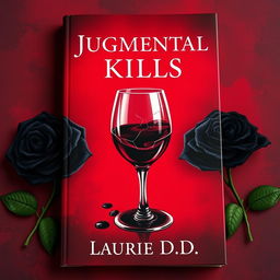 A realistic book cover design featuring a dark red background that exudes a rich and dramatic ambiance