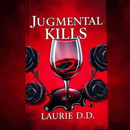 A realistic book cover design featuring a dark red background that exudes a rich and dramatic ambiance